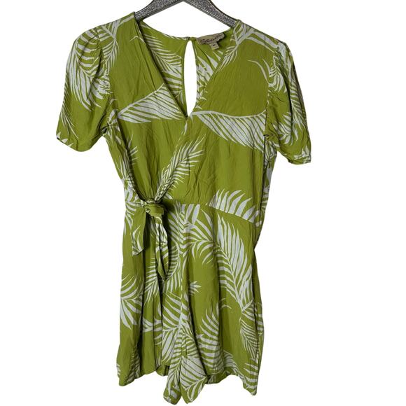 Cleobella Green Tropical Print Romper - Picture 1 of 8
